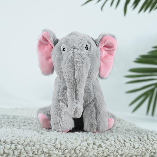 Image of Mirada Elephant Soft Plush Toy | Grey Stuffed Animal for Kids, Boys & Girls | Cute Soft Toys for Kids, Stuffed Animals, Animal Soft Toys, Cuddle Toy, Baby Gift, Birthday Gift, Room Decor Plush | 22cm