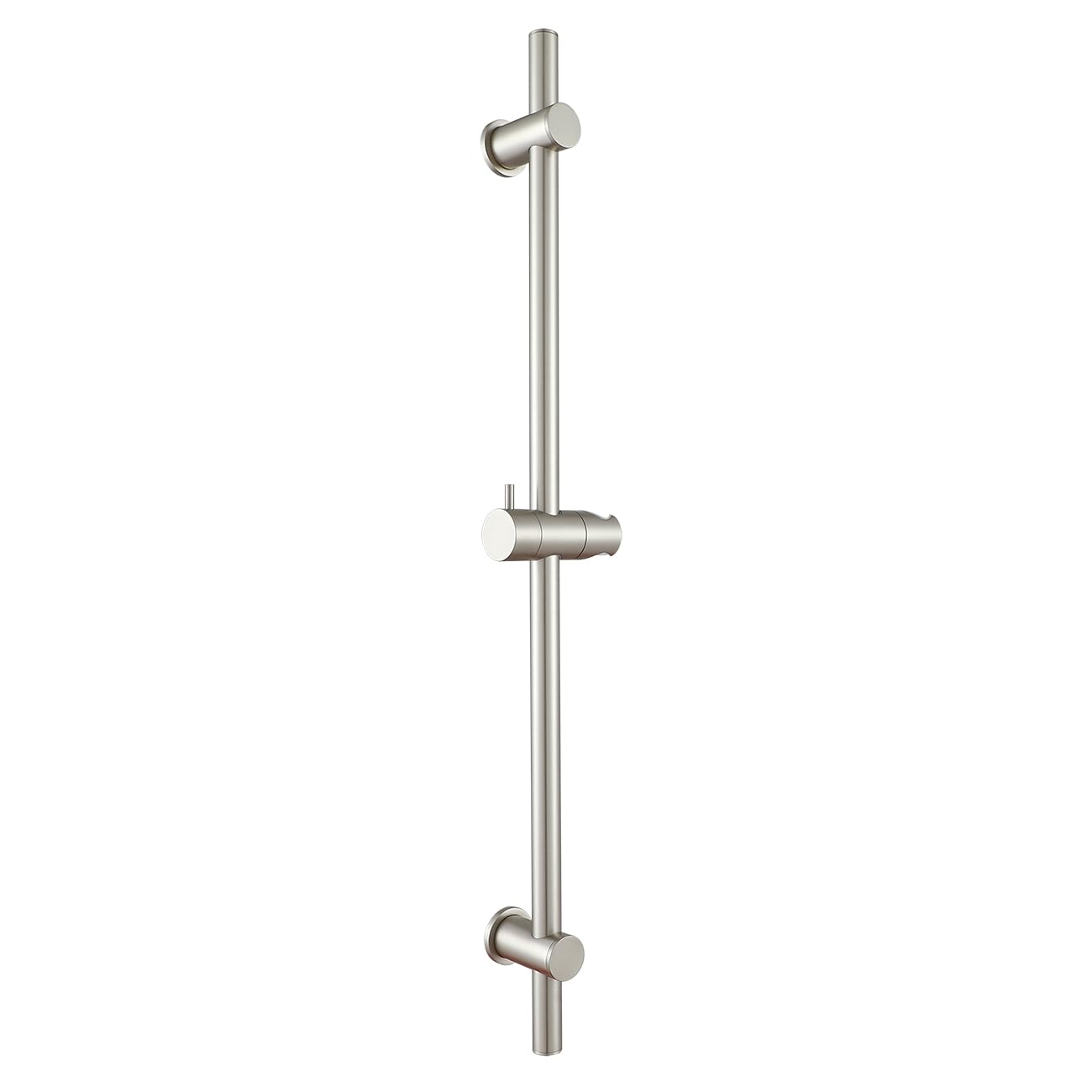 wusshFull Solid Brass Shower Riser Rail with Adjustable Shower Head Holder Wall Mounted 70CM Shower Slide Riser Holder Bar Brushed Nickel