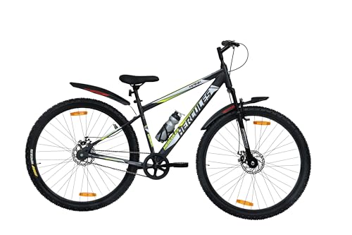 Image of Hercules Hank FX DD 29T Mountain Bicycle for Boys 15+ | Space Grey | Single Speed Bike | 90% Assembled | Water Bottle & Holder | Tool Kit Included | Frame Size 17.5 Inch