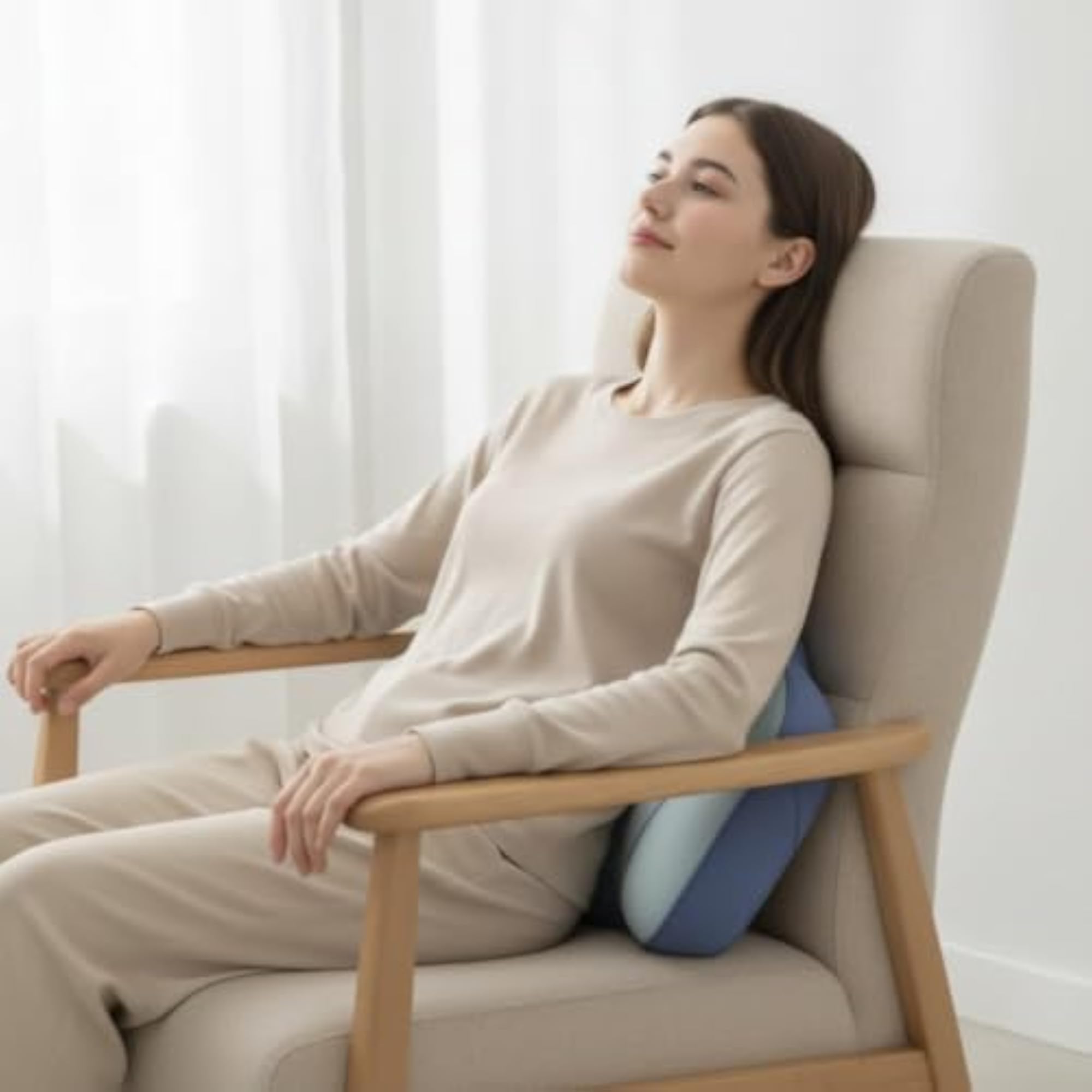 Portable Inflatable Support Cushion for Travelers, Pink