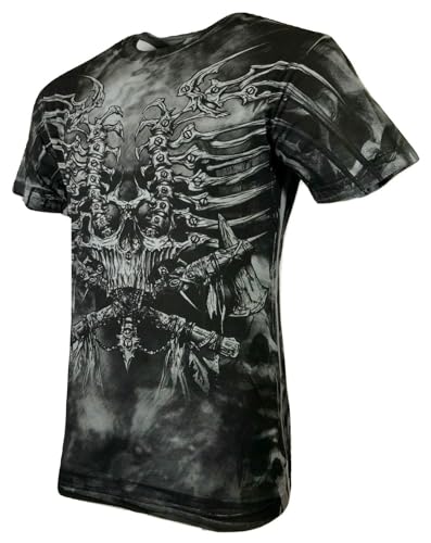 Maglietta Affliction Uomo T-shirt Affliction Xtreme Couture - Stampa Ferro Battuto Con Ali, Taglie S-5XL Maglietta Casual In Cotone Per MMA E Biker - Foto 12