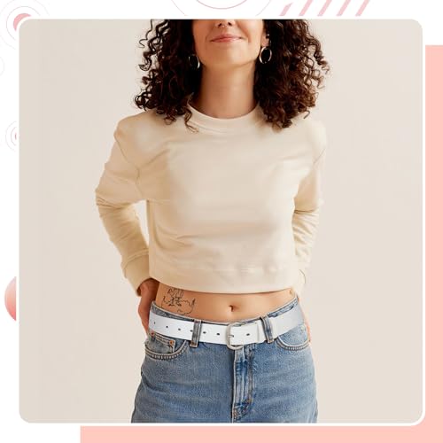 Image of WHIPPY Women Leather Belt for Jeans Pants Dresses Black Ladies Waist Belt with Pin Buckle