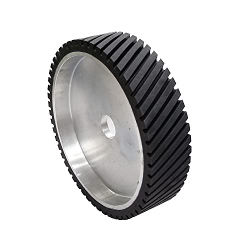400 * 100Mm Belt Grinder Contact Wheel Grooved Rubber Polishing Wheel Dynamically Balanced,Id 55Mm Without Boss #TOP10
