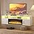 PUKAMI 70" Floating TV Stand with 36" Electric Fireplace,Wall Mounted Entertainment Center with LED Lights and Highlight Storage Cabinet for TVs up to 80" for Living Room(White)