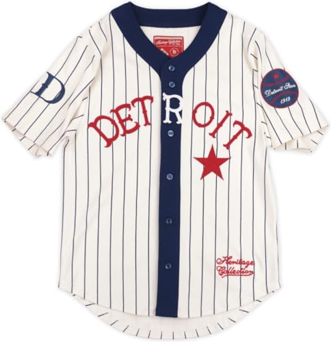 Big Boy Detroit Stars S2 Heritage Mens Baseball Jersey [Ivory White - M] - ID#62734