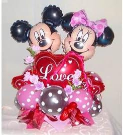 Amazon 結婚祝い 結婚記念日 電報 キャラクター ミッキー ミニー スウィートラブ 花かごバルーン アニメ 萌えグッズ 通販