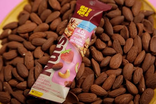 Banana Brasil Barra De Castanhas Amendoim E Morango Com Cobertura De Morango Com 12 Unidades De 25G