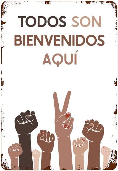 SMAZDFXX Letrero de metal con texto Igualdad humana, arte inclusivo para aulas, decoración de pared, divertido letrero vintage de hojalata, póster para cafetería, bar, restaurante, 8 x 12 pulgadas
