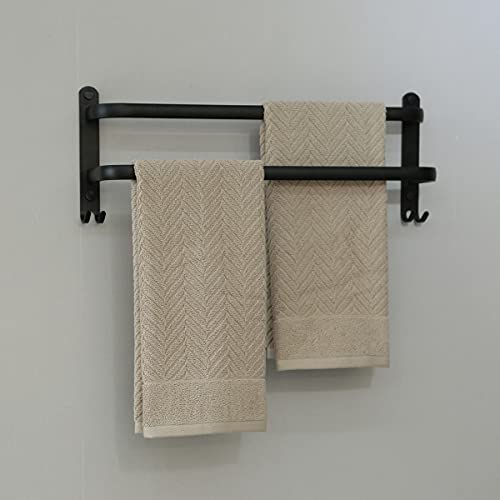 Yiluomo Khaki Hand Towel 100% Cotton Ultra Soft Absorbent Terry Striped Weave Hand Towel Set For Bathroom 13" X 29", 2 Pack #TOP4