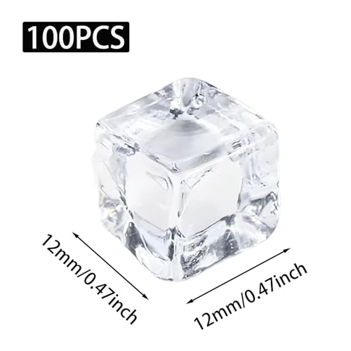100 Cubos de Hielo de Acrílico Cuadrados de 12 mm miniatura 2