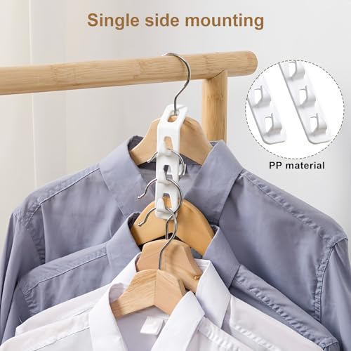 GUOYOU 10 Stück Kleiderbügel Platzsparend,Kleiderbügel Verbindungshaken Kleiderbügel Haken Kleiderbügel 2024 Neu Universalgröße,für Holz Kinder Samt Metall Kleiderbügel Badezimmer Küchen（Weiß）