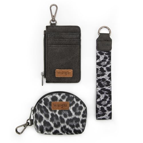 Image of Wrangler Keychain Wristlet Wallets for Women Western Dual Pouch Wristlet Credit Card Holder Wallet