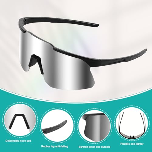 Image of PROBEROS Cycling Sunglasses for Men Stylish, UV400 Tinted Polarized Sunglasses Fashion Sport Set, Unique Frame Design, Outdoor Anti-Glare for Cycling, Driving, Hiking