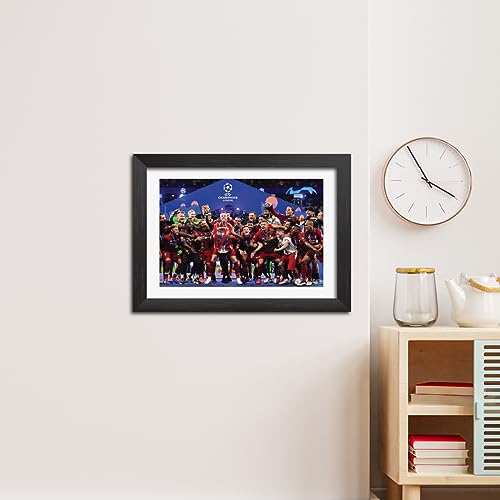 Image of TenorArts Liverpool Champions League Poster UCL 2019 Trophy Celebration Wall Photo Frame Painting with Matt Finish Black Texture (12 inches x 9inches)