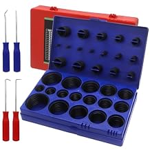 826 Pieces O Ring Kit, SAE & Metric Sizes, Nitrile-70A, Rubber Seals O Rings & 4 Pieces Orings Remover Tools in a Storage Case, for Faucet, Plumbing, Automotive Red & Blue Case