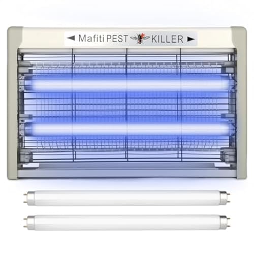 Mafiti Fly Killer,Electric Insect Killer Indoor Mosquito Zapper Attracting Flies with UV Light 20W for Kitchen,Home,Indoor Garden Yard Commercial or Domestic Usage (grey-lamp set)