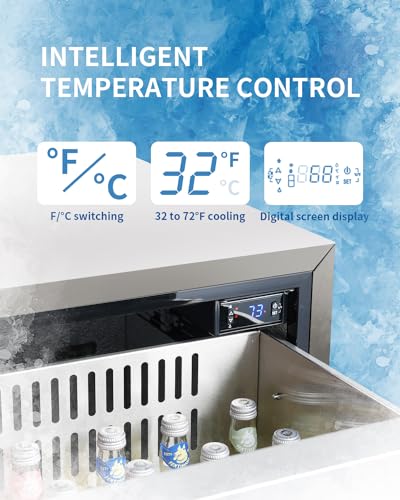 Hck D150 Under Counter Outdoor Refrigerator, 24 Inch Double Drawer Beverage Fridge thumb #2