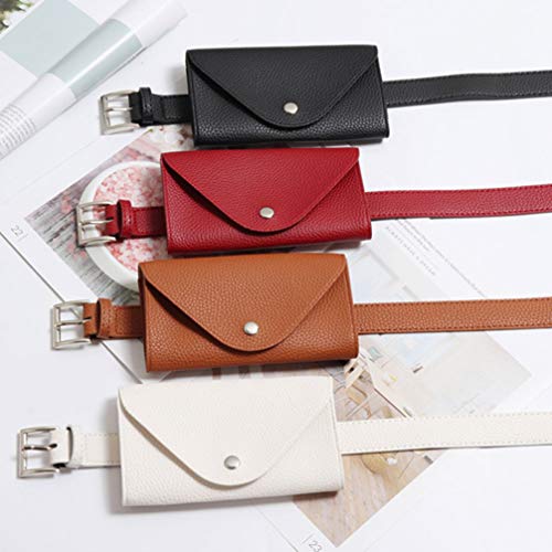 Marsupio nero PU Mini cintura telefono busta