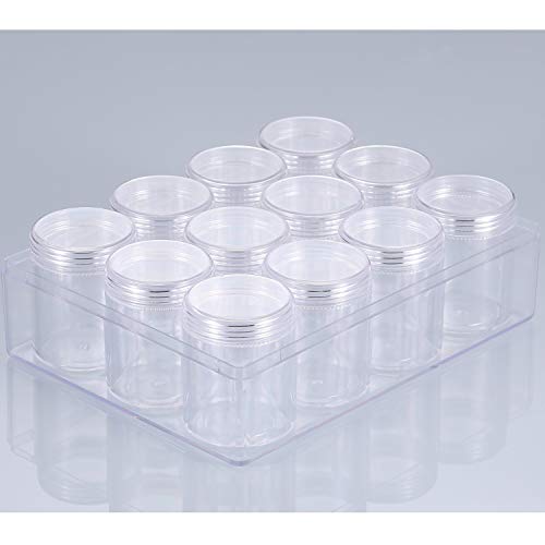 Blulu Clear Bead Organizer Bead Storage Containers Set With 12 Boxes, 1.9 X 1.5 Inches (1.9 X 1.5 Inches) #TOP3