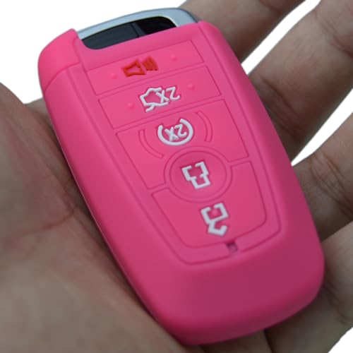 Image of Silicone Key Fob Cover Protector for Ford Mustang Fusion Raptor F150 F250 Explorer Expedition Bronco & Lincoln Aviator Corsair 2020