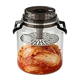 Vaso de olivo – Botella de fermentador hermética con asa de 5 litros | Soporte para pepinos para despensa, encimera, alimentos, harina, azúcar, café, cocina, recipiente de almacenamiento, bidón de