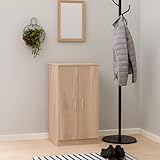 Bissolo Casa Scarpiera Salvaspazio Slim a 2 Ante, Armadio Multiuso in Melamina Rovere con 6 Ripiani, Mobile Ingresso per Casa e Cucina, Armadio per Camera da Letto e Bagno, 55x36x108 cm