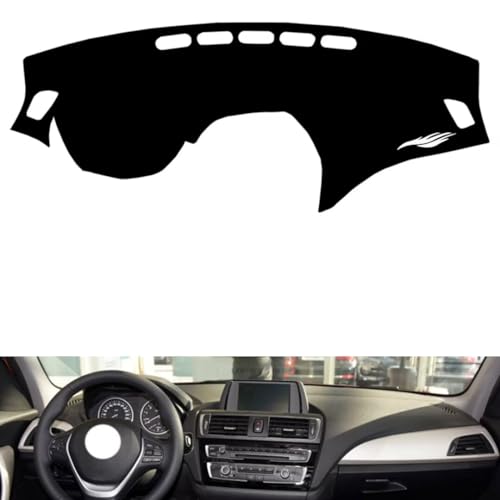 generic leather dash board cover mat Compatible with BMW 1 series 2012-2016 ，dashboard cover(Black)