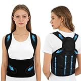 Jokapy Rückenbandage, Haltungskorrektur für Nacken, Schulter, Rücken, Geradehalter, verstellbar, bequem, Haltungskorrektur, Invisilite Hunchback, lässig unter der Kleidung (mittel)(schwarz,M)