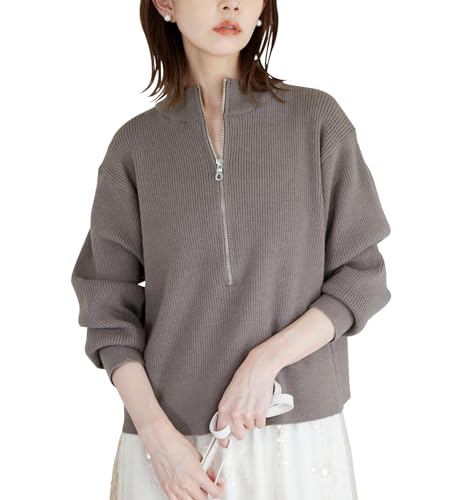 [ロペピクニック] ニットプルオーバー ハーフジップニットプルオーバー レディース GDM54430 グレー系(09)のサムネイル
