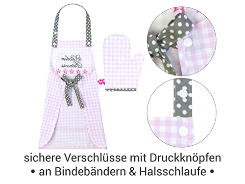 Emily´s Check Kinderschürze + Topfhandschuh, 3-6 Jahre, Kitchen Princess – Ansicht 3