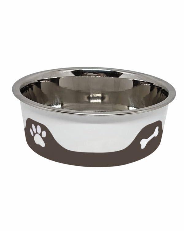 The Buffalo Co. ThermaCool Dog Bowl, Stainless Steel, Food & Water Container, 4-Layer Thermal Insulation, All Breeds, Multiple colours, 240ml-1.8L Sizes (Espresso, XL-1.8L)