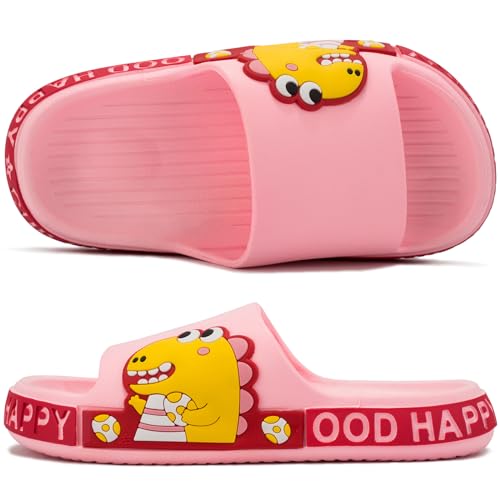 UPSOLO Boys Girl Cute Cartoon Dinosaur Shoes, Novelty Open Toe Cloud Sandals Non-Slip Extremely Comfy Cushioned Thick Sole Cute Cartoon Shower Slippers Indoor & Outdoor2