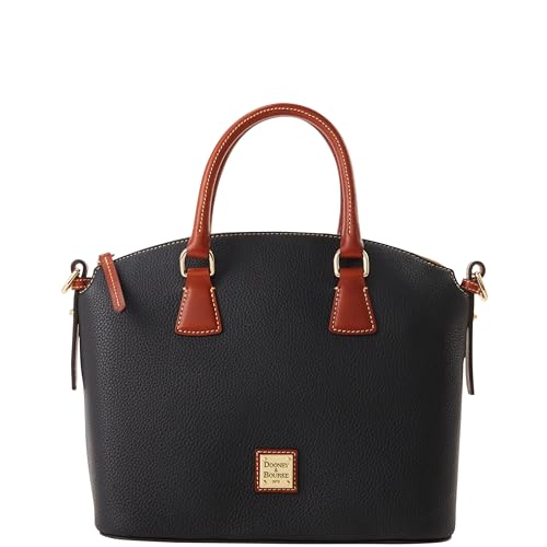 Sacoche bombée grain galet Dooney & Bourke noir grand sac à main en cuir véritable