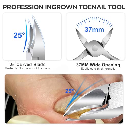 Nagelknipser für Senioren Dicke Zehennägel, 16mm/37mm breite Öffnung Heavy Duty Zehennagelknipser für Männer dicke Nägel… – Ansicht 2