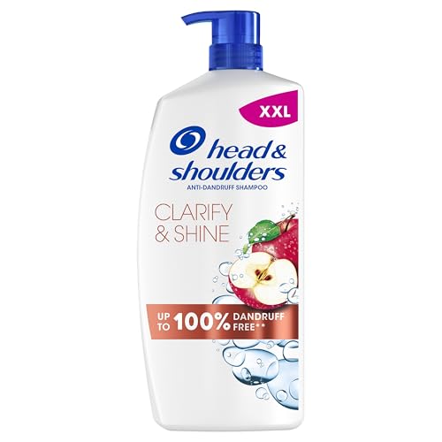 Head & Shoulders Clarify & Shine Anti Dandruff Shampoo 800ml, Daily Use Clarifying Shampoo, Up to 100% Dandruff Protection, Clinically Proven, Gently Purifies Scalp and Hair, With Apple Cider Vinegar