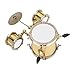 Mini Desktop Drum Set, Copper Drum Miniature with Case, Percussion Instrument Model for Collectors, Home Decor, Music Stores