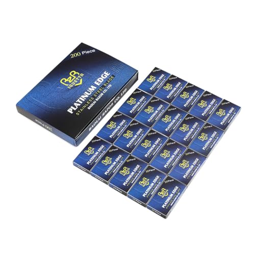 AMSLSIU Cuchillas de afeitar para hombres Hoja de acero inoxidable Maquinillas de afeitar de seguridad clásicas Herramienta de belleza de afeitado limpio y preciso Cara Pierna Axilas, Tipo 1