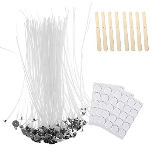 100 Piezas de Mecha de Algodón Natural 100% para Velas caseras 15 CM - Mechas para Velas - Manualidades en casa - Fabricación casera Mechas sin Humo (100 mechas 15 CM) Cover