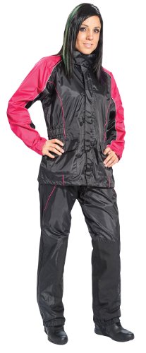 Joe Rocket RS2 Combinaison de pluie 2 pièces pour femme (noir/rose, taille XXL)