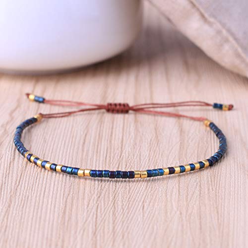 Image of C.QUAN CHI Handmade Friendship Beaded Bracelet Adjustable Colorful Miyuki Beads Bracelet
