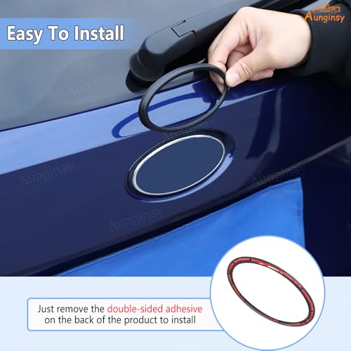 Image of Aunginsy Rear Tailgate Emblem Cover Trim Compatible with Subaru Crosstrek GU 2024 2025 Car Trunk Emblem Badge Logo Cover Center Logo Decorative Circle Ring Protection Cover ABS Exterior Accessories