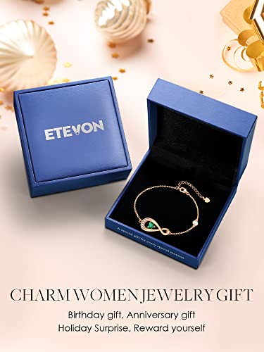 Etevon Infinity Love Heart Birthstone Bracelet For Women Girls 925 Sterling Silver Rose Gold Plated Dainty Charm Bracelets Mother's Day Birthday Jewelry Gifts For Her Girlfriend Sister Wife Mom #TOP5