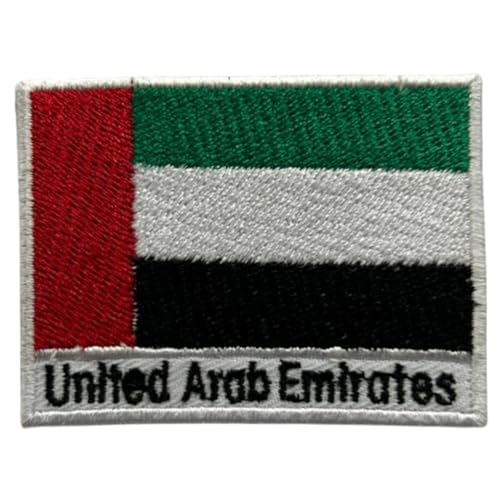 Bestickte Flagge der Vereinigten Arabischen Emirate mit Namen zum Aufbügeln/Aufnähen, Nationalsymbol, Militär-Patch für Kleidung, Rucksäcke, Mützen