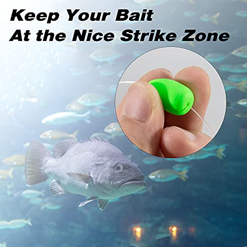 Alwonder 60Pcs/Pack Oval Foam Fishing Floats, Surf Fishing Rig Float Pompano Rig Bottom Rig Live Bait Rig Fish Finder Rig Strike Indicators Fly Fishing For Catfish Trout Walleye (Mixed, Red) #TOP3
