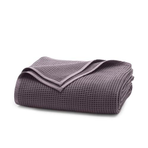 BOLL & BRANCH Waffle Bed Blanket, King/Cal King, Plum