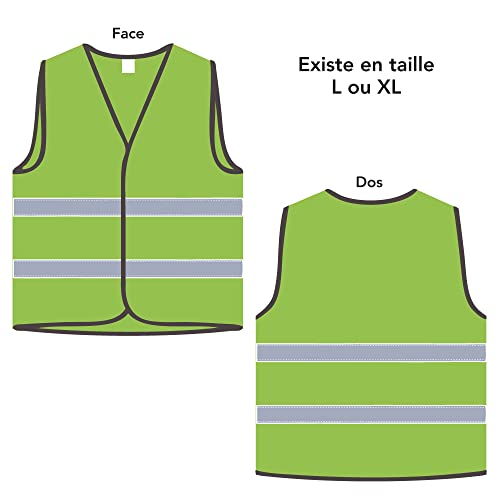 Signalétique.biz France GILET DE SIGNALISATION SERRE-FILE (WGILET_SF) - Vert fluo - XL - - – vue 4
