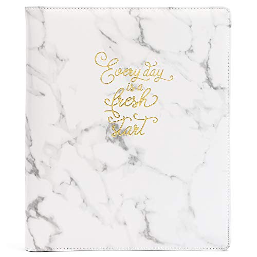 Marble and Gold Foil 3 Ring Binder Portfolio with Clipboard (10.5 x 12.5 Inches)