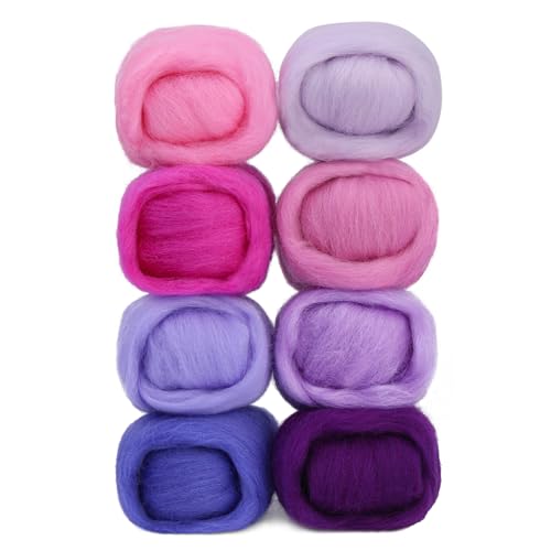 Namner 80 g Filzwolle Trockenfilzen von 8 Farben, Nadel Filz Zubehör,...