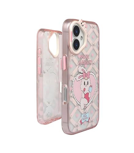 Image of Pink Rabbit Case Cover for iPhone 16 | Cute Animal Design | Soft TPU Back Cover | Slim Fit & Shockproof | Anti-Scratch Finish | Lightweight Protective Case