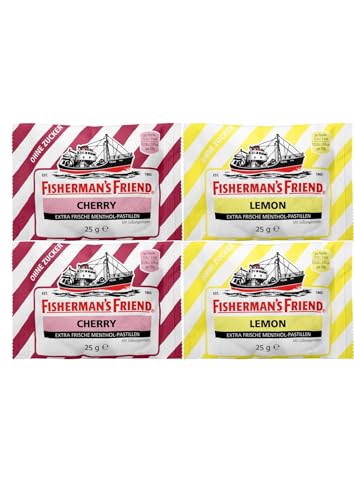 Fisherman's Friend Sugar Free lemon and cherry Flavor 22 Lozenges (Pack of 4)